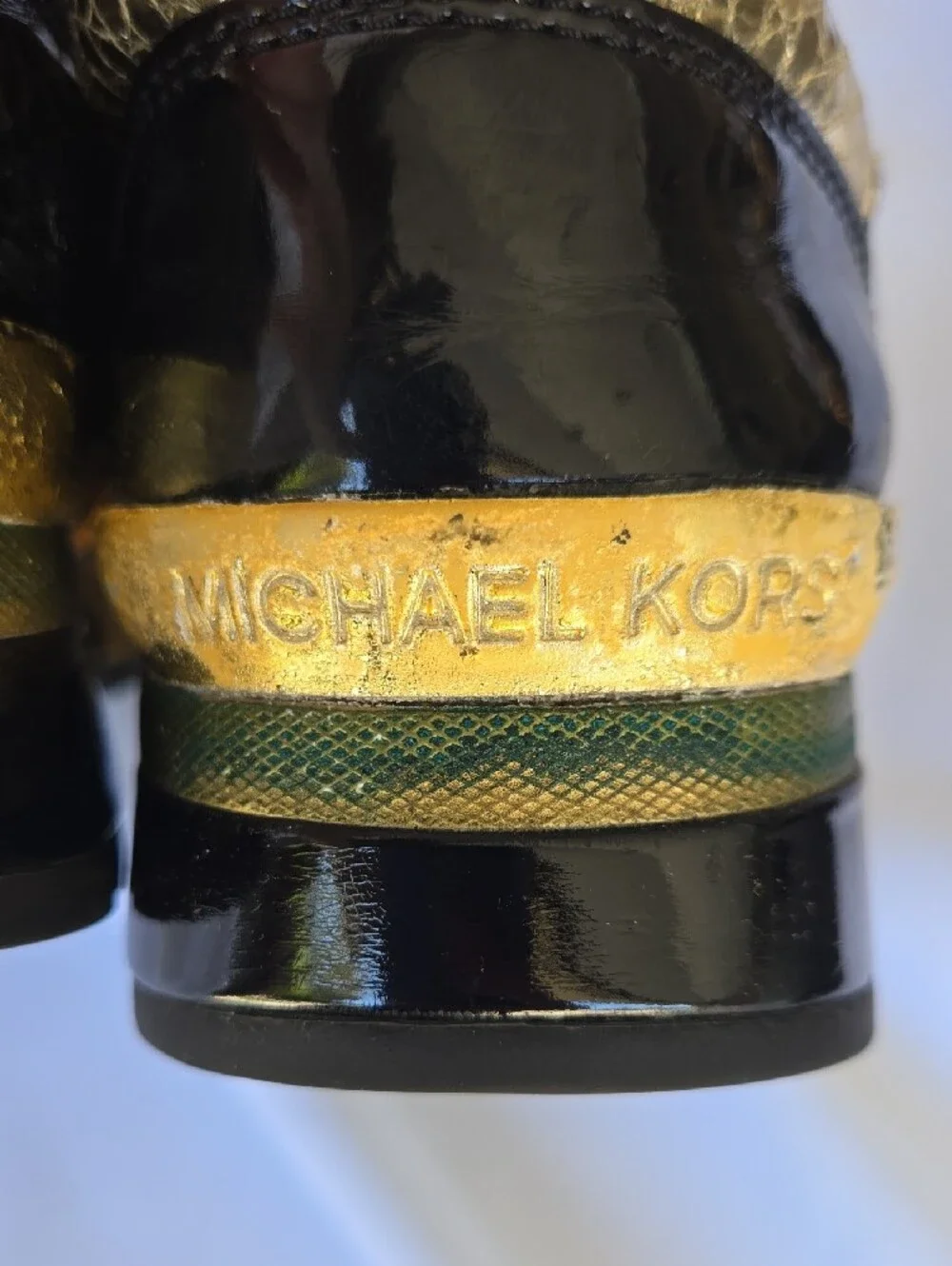 Michael Kors Leopard-Print Lace-Up Sneakers with Black & Gold Accents